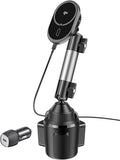 A2C for Magsafe Car Mount Charger, QI2 15W Wireless Fast Charging Cup Holder Phone Charger - Dual Cooling System, Aluminum Alloy Tri-Pivot Arm, 18 N54 Strong Magnets for iPhone 17/16/15/14/13/12 Only