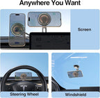 15W Magnetic Wireless Car Mount Charger,XO Foldable and Adjustable Fast Charging Phone Holder, Ultra Mag Safe Car Charger for iPhone 16 15 14 13 12, Gifts for Men/Women