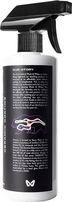 WASH&WHIPS Sonoma Ceramic Finishing Spray 9H: Easy to Use, No Cure Time, After Car Wash - Shields from Sun & Stains, Hydrophobic For Cars, RVs, & Bikes - w/Edgeless Towel