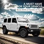 for 2018-2026 Jeep Wrangler - Premium Sunshade for Wrangler JL JLU & 2020-2026 Jeep Gladiator, Front Windshield Sun Shade Blocks UV Rays Foldable Visor with Storage Pouch