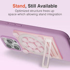 SEMBO Silicone Suction Phone Case Adhesive Sticky Grip Stand with Mag-Back for MagSafe Car/Wall Mounts, Strong Magnetic Holder for Fridge, Gym Equipment, Shower, Hands-Free Selfie (Pink, Adhesive)
