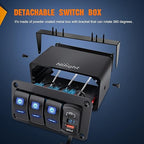 Nilight 3 Gang Rocker Switch Panel Blue Backlit with PD Type C and USB Charger Voltmeter Waterproof 12V 24V DC Rocker Switch with Night Glow Stickers for Car Trucks Boats RVs,2 Years Warranty,Blue/Box