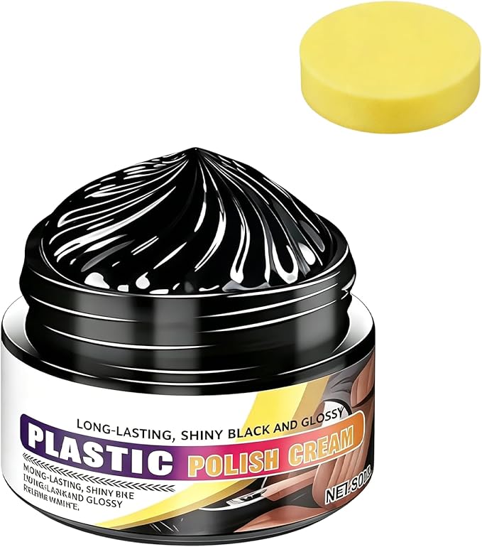 Tyre Nourish Cream, Tire Wax 100g with Sponge,Tire Polishing Paste, Restores Black Gloss, Wheel Cleaning Refurbish Wax, Polishing Paste for Cars Trucks, Restores Like-New Look (1pc)