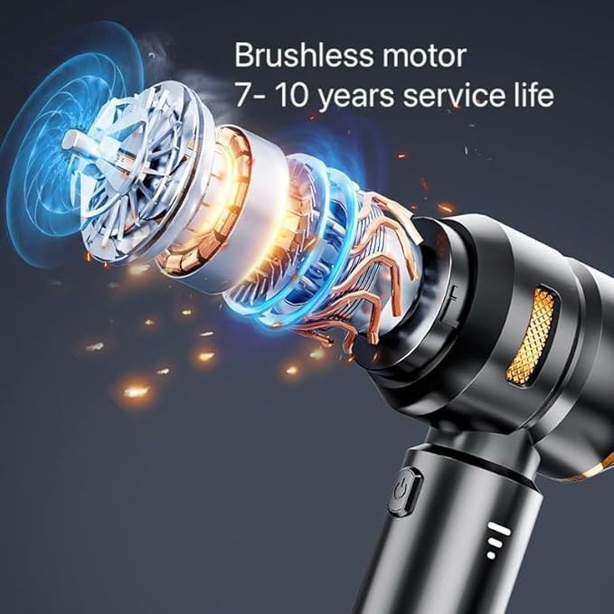 Handheld Cordless Vacuum,Car Vacuum Cleaner,4-in-1 22000PA High Power Portable Rechargeable Vacuum Cleaner with Brushless Motor, Small Handheld Vacuum & Air Blower & Pump-Black