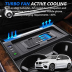 Wireless Car Charger for BMW X5 2014-2018 BMW X6 2015-2019, OEM Custom Fit with 27W USB-A & Type-C Wireless Fast Phone Charging Pad for BMW X5 (F15)/X6 (F16) 2014-2019 Interior Accessories