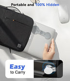 Magnetic Laptop Phone Holder, Foldable Hidden Mount Compatible with iPhone 17/16/15/14/13 & All Phone, 360° Rotating Monitor Side Phone Stand for Laptop, Tesla Model 3/Y, Desktop, Gray
