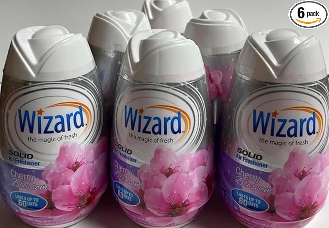 Wizard The Magic of Fresh gel Air Freshener, solid air freshener 7.8 oz Cherry blossoms (Pack of 6)
