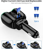 [2025 Upgraded] Cigarette Lighter Splitter, SUPERONE 180W 2-Socket Cigarette Lighter Adapter with Dual QC3.0 and 20W PD USB C Car Charger Splitter for GPS/Dash Cam/Laptop/iPad/iPhone 17/16/15/14/13/12