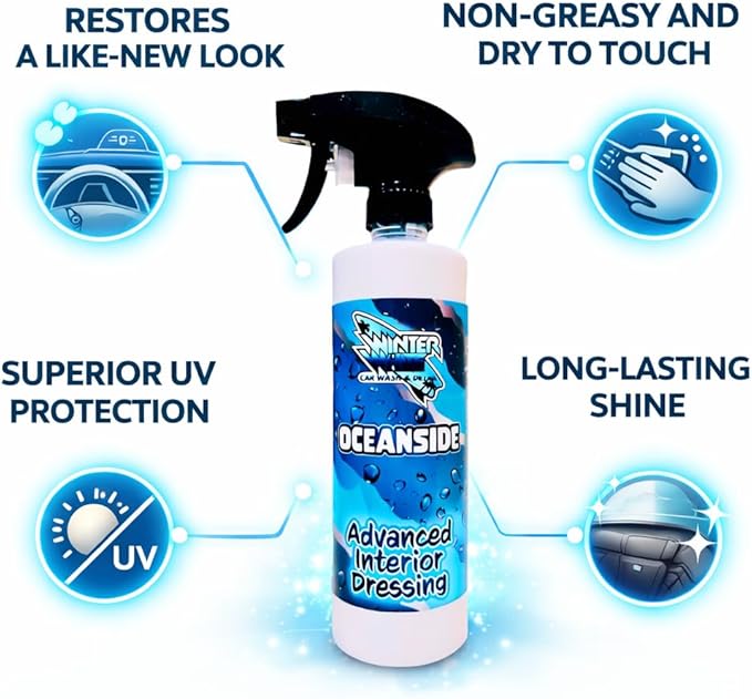 Winter White Oceanside Advanced Interior Dressing – Car Dashboard Cleaner & Protectant, Vinyl Plastic Rubber Conditioner, Non-Greasy Interior Spray for Dash, Panels & Consoles – 16 oz (Pack of 1)
