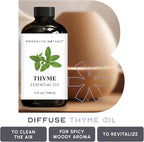 Brooklyn Botany Thyme Essential Oil - Huge 4 Fl Oz - 100% Pure and Natural - Premium Grade with Dropper - for Aromatherapy and Diffuser