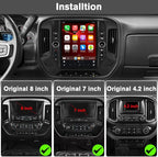 12.1" Qualcomm Car Radio 8-core Android for Chevy Silverado GMC Sierra 2014-2018 Head Unit with Dual Bluetooth CarPlay Android Auto GPS Navigation FM AM DSP Gyroscope Function Backup Camera