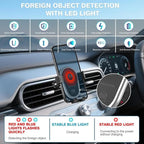 15W Fast Wireless Car Charger, Phone Holder, Auto-Clamping Air Vent Phone Charger for Car (Blue Border Black)