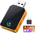 SPIRITIME Wireless CarPlay Adapter for iPhone, 2026 Upgraded 2-in-1 Android Auto CarPlay Wireless Adapter, Convert Wired to Wireless, Fast & Stable (Cosmic Orange)