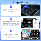 CarlinKit 5.0 Wireless CarPlay/Android Auto Adapter USB for Factory Wired Cars (Model Year: 2015 to 2026), Convert Wired Apple CarPlay & Android Auto to Wireless Dongle, Fit in-Dash Navigation