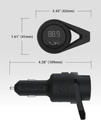 Scosche BTFM9 FM Bluetooth Transmitter Car, Dual 12W USB-C and USB-A Charging Ports, Fast Type C Car Charger, Wireless Radio Bluetooth Adapter, Hands-Free Kit for Calls, Siri and Google Assistant