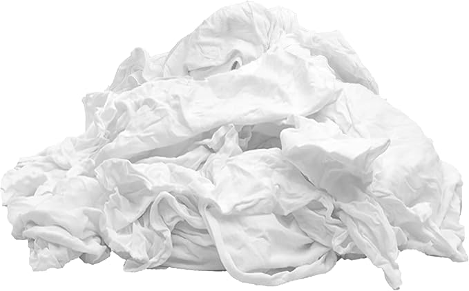 Premium New White Cotton Knit T-Shirt Rags (4 lbs. Bag - Pack of 6) - Lint-Free, Soft & Absorbent Cleaning Cloths for Auto, Paint, Garage, Staining & Polishing
