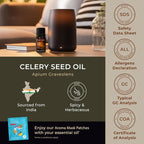 100% Pure Celery Seed Essential Oil - 0.34 Fl Oz - Celery Seed Oil for Hair, Skin, Diffuser, Aromatherapy & DIY Candle Making Scent
