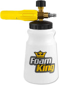 Clean Car USA Foam King Foam Cannon for Pressure Washer, Car Wash Soap Sprayer with 1/4" Quick Connector, Wide-Neck Bottle, Adjustable Snow Foam Blaster for Auto Detailing, Trucks, Motorcycles & More