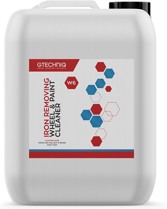 Gtechniq W6 Iron Removing Wheel & Paint Cleaner for Cars, 169 fl oz | Powerful Iron and Fallout Remover, Dissolves Contaminants Safely, Protects Paintwork and Wheels