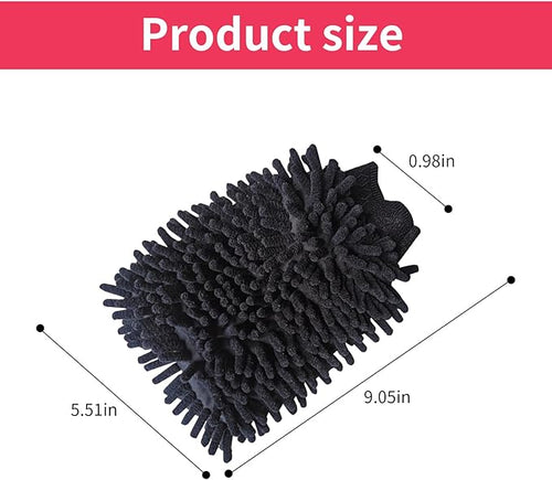 1 Pack 2 Black Car Wash Mitt Microfiber, Deluxe Scratch Free Microfiber Wash Mitt,9 Inches X 5.5 Inches Car Washing Care Cleaning Kit.