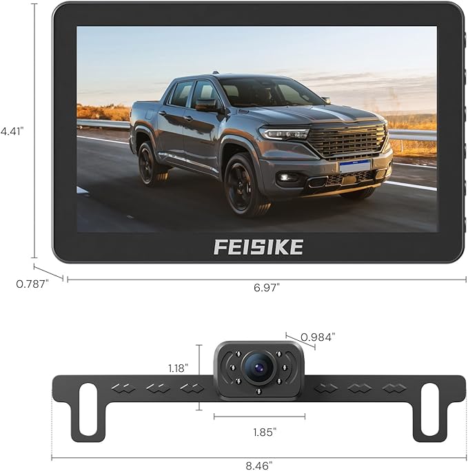 Backup Camera with IR Night Vision, 7 Inch 1080P HD Rear View Camera, Plug-Play, DIY Guide Lines, 150° Wide Angle, Back up Camera Systems for Truck Cars Pickups SUV Van