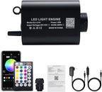 AKEPO 16W Bluetooth APP Control Fiber Optic Light Source, RGBW lamp Beads + Music Activated + 28-Key Remote Control for Car Headliner Stars Home