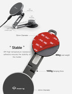 TPARTS Foldable Magnetic Phone Holder Car Mount for Tesla 3/Y/X/S, Wireless Charging Cellphone Mount Compatible with iPhone 12/13/14/15/16 and Other Series Phones with Metal Ring