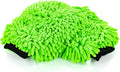 The Rag Company - Premium Chenille Microfiber Knobby Wash Mitts - Perfect for Car Washing and Detailing; Scratch-Free, Lint-Free, Double-Sided, Plush, and Absorbent; Lime Green (2-Pack)