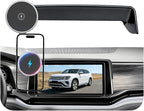 Magnetic Phone Holder for Volkswagen Atlas (2024 2025 2026, 12inch) / VW Altas Cross Sport, 15W Wireless Car Charger for iPhone & Samsung, 360 & Hands Free, with Storage Box, New Car Accessories