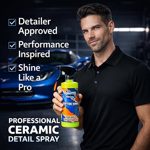 Winter White Riptide Shine Ceramic Detail Spray – Deep Shine & Ceramic Protection, Extreme Water Beading, Safe for Cars, Trucks, Motorcycles, RVs & More – Includes 2 Towels, 16 fl oz (Pack of 1)