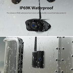 ZEROXCLUB 4 Cameras Wireless RV Backup System with 7-Inch Monitor, 2 Rear Sharkfin 2 Side Cameras, IR Night Vision, IP69k Waterproof Recording, Compatible with Furrion Pre-Wired RV Truck Trailer BW4