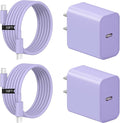 iPhone 17 16 15 Charger Fast Charging 2+2Pack 20W USB C Wall Charger with 10FT Fast Charging Cable Compatible with iPhone 17/17 Air/17 Pro/17 Pro Max/iPhone 16/15 Series, iPad Pro/AirPods-Purple