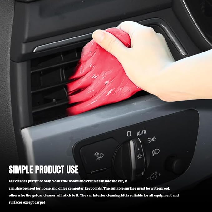 Car Cleaning Gel, Car Cleaning Supplies, Car Cleaning Putty, Universal Car Cleaning Kit Auto Detailing Tools Car Accessories Fit for Automotive, Keyboard, Camera, Printers (Pink, 2PCS)