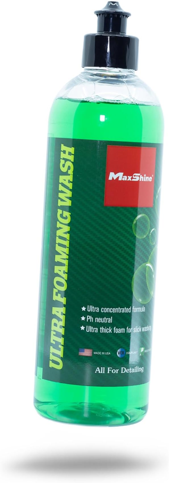 Maxshine Ultra Foaming Car Wash Soap | 16oz, Green, pH-Balanced, Eco-Friendly | Foaming Action, Safe on All Finishes, Fresh Scent | Cleans Painted Surfaces
