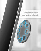 ENCASED Stick-on iPhone Holder, Compatible with MagSafe Mount (Ultra Slim 0.15") Secure Magnetic Mounting Disk for Wall, Car Dash, Home Gym, Kitchen Fridge Accessories (Adhesive Sticker Back)