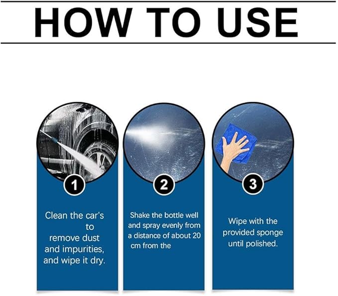 Nano Quick Coat Restore Coating Spray, 2026 Advanced Automobile Quick-Acting Coating Agent for Car, Long-Lasting Car Showroom Gloss with Dust Proof and Glazing Effects (3pcs)