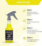 LANE'S Black and White Tire Cleaner- Tire Cleaner, Cleaning Tire Spray, Strong Tire Cleaner - Formulated Cleaning Strength, Restores Rubber to Black, Fast Acting Tire Cleaner- 32 OZ