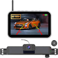 Carpuride Solar Wireless Backup Camera with 7" Monitor Rechargeable 6700mAh Battery 1080P Back Up Cam Auto Sleep, 170°Wide Angle, IP69K Waterproof, Easy Installation for Car, Van, Truck, Trailer, Bus