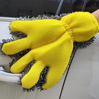 2 Pack Chenille Microfiber Car Wash Mitt 5-Finger Auto Dusting Gloves Scratch-Free&Lint-Free Car Washing Gloves for Car Detailing Trucks SUV RV Home Cleaning Mitts
