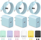 iPhone 17 16 15 Charger Fast Charging 3+3Pack Type C Charger USB C Chargers Block with 10FT Cable for iPhone Air/17/17 Plus/17 Pro/17 Pro Max/16/16 Plus/16 Pro/16 Pro Max/15/15 Pro Max/iPad Pro (Blue)