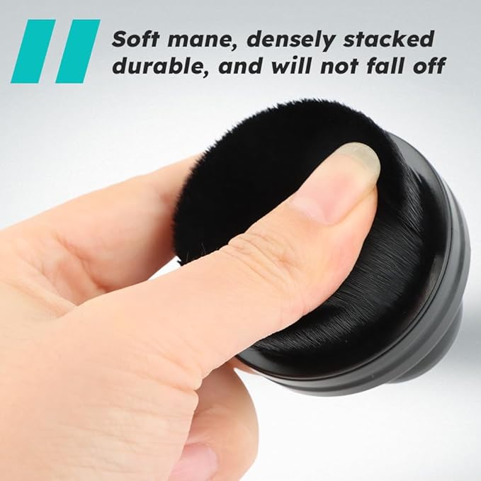 2 Pack Auto Detail Brushes, Tire Shine Applicator Brush, Automotive Tire Dressing Applicator Brush, High Density Portable Car Tire Brush with Seal Cover for Car Wash Kit(Black)
