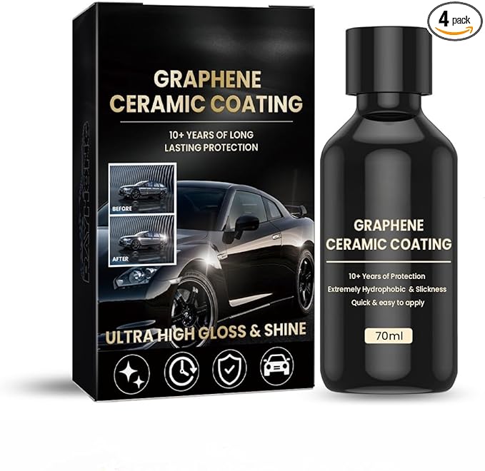 Graphene Ceramic Car Coating Kit, 70ml, Ultra High Gloss & Shine Protection with Application Accessories