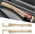 2PCS Car Seat Gap Filler Organizer, Seat Side Gap Organizer for Phone Keys Cards, Multifunctional Automotive Interior Storage Accessories, Universal for SUV Truck Sedan (Beige)