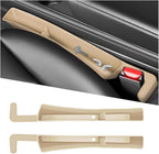 2PCS Car Seat Gap Filler Organizer, Seat Side Gap Organizer for Phone Keys Cards, Multifunctional Automotive Interior Storage Accessories, Universal for SUV Truck Sedan (Beige)