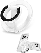 Magnetic Phone Ring Holder for iPhone 17 Pro Max/17Pro/Air/17/16 Pro/15/14, MagSafe Finger Grip Kickstand, 360°Adjustable Two-Sided Magnetic Cellphone Loop for Magnet Car Mount Stand for Galaxy, Pixel