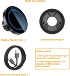 Magnetic Wireless Charging Phone Holder Mount with 17mm Ball Socket for MagSafe, [Heavy-Duty] Magnetic Ball Mount Fits 17mm/0.67inch Ball Car Phone Holder for iPhone 17/16/15/14/13/12 Series