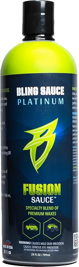 Bling Sauce Platinum Fusion Sauce, Vanilla Scent, Graphene & Ceramic Car Wax Blend for Maximum Gloss & Shine, 24oz.