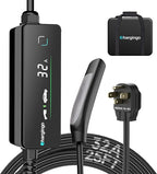 Level 2 EV Portable Charger for Tesla, 32A 240V ETL Certificated,NEMA 14-50,NACS Connector, 25FT Cable, Adjustable 16A-32A, LCD Display, Plug-and-Play Fast Charging Station for Home/Outdoor