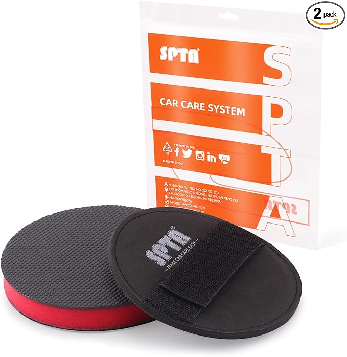 CHMLP6MA 6 Inch Mid Grade Synthetic Clay Bar Pad - 1Pc Handle Grip Pad and Applicator for DA and Rotary Polisher - Auto Detailing