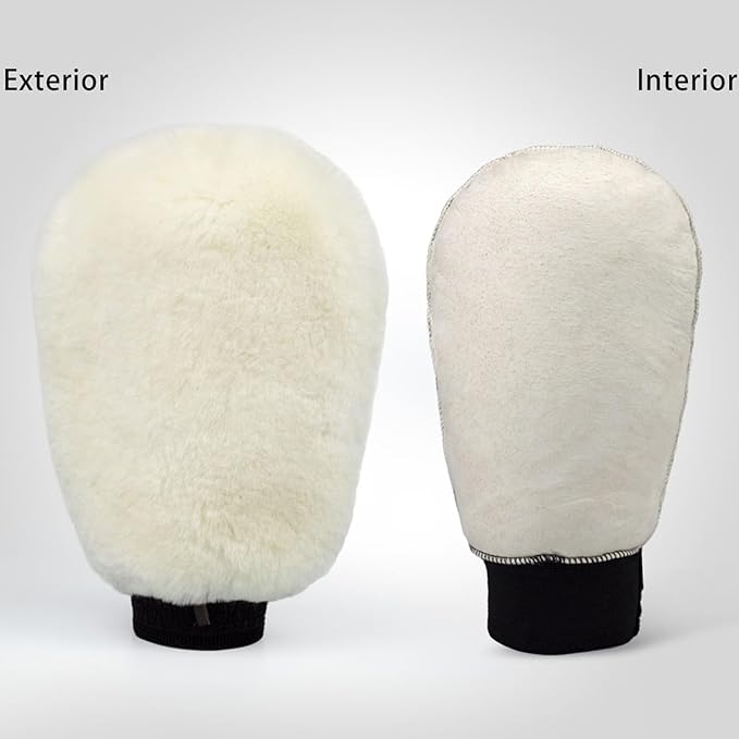 Gracefur Ultra-Soft Lambswool Car Wash Mitt – Scratch-Free & Extra Large Sheepskin Washing Glove for Cars, Trucks, SUVs, Motorcycles Detailing